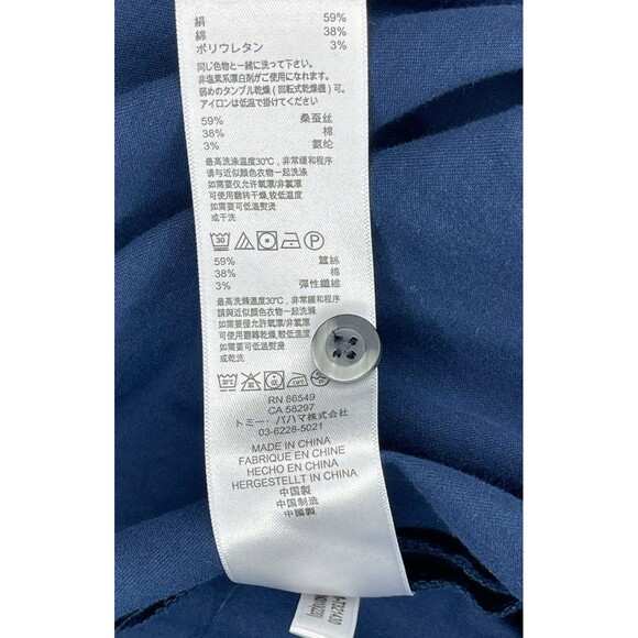 Tommy Bahama Silk Blend Short Sleeve Shirt Mens XL Navy Blue Camp Button Front - Picture 7 of 7